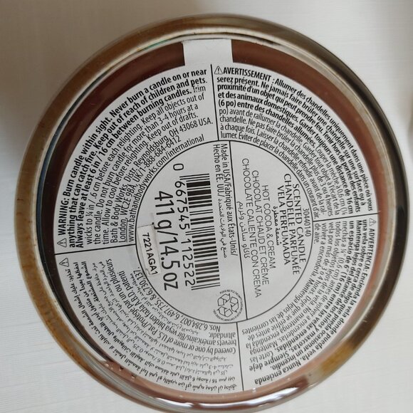 Bath and Body Works Hot Cocoa and Cream Three Wick Eat Dessert First! - Picture 3 of 3